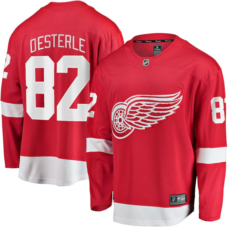 Men Detroit Red Wings #82 Jordan Oesterle Fanatics Branded Red Home Breakaway Player NHL Jersey->customized nhl jersey->Custom Jersey